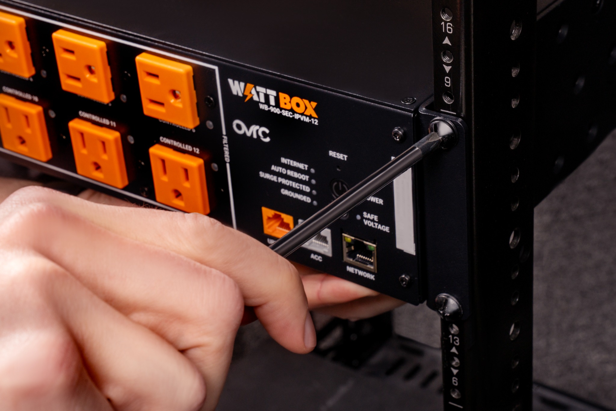 WattBox rack-mounted remote power-management system with individually managed connections