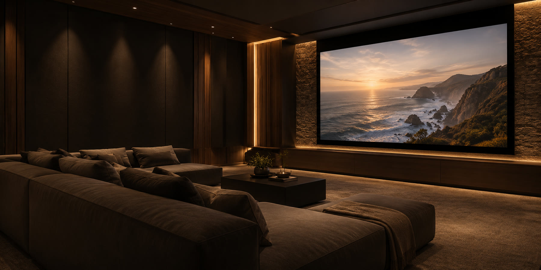 Luxury private cinema with a 100-inch-plus display